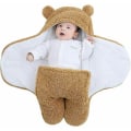 Miniatyrbild 1 av 5: Unisex Baby Swaddle Filt, Barnomsorg Ängel Bo Nest Sovsäck, Hooded Swaddle Sovsäck (1-3 Månader 70CM)