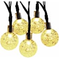 Miniatyrbillede 1 af 5: 21ft 30 LED Solcelled Glødestræng Lys Globe Krystal Kugle Glødestræng Lys, 8 Mønstre, Til Terrassehave - Varmt