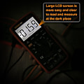 Miniatyrbillede 4 af 5: TRMS 6000 Auto Range Digital Multimeter med Batteri Alligator Klemmer, Testledninger, AC/DC Spænding/Tælling, Spændingsalarm, Amp/Ohm/Volt Multi-Tester/Diod