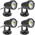 Pikkukuva 1 / 5: 4 kpl COB LED -kohdevalaisimet 5W 220V Säädettävät Puutarhavalaisimet Ulkovalaistus Puutarha Terassi (Kylmä valkoinen)