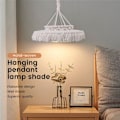 Miniatyrbillede 5 af 5: Macrame-lampeskærm Boho hængende pendellampeovertræk Moderne kontor soveværelse stue børneværelse bohemeindretning