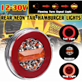 Miniatyrbillede 2 af 5: LED Rund 4IN1 Lastbil Baglygte 12-24V Dynamisk Baglygte Blinklys Baklys Stoplys til Trailer RV