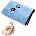 Miniatyrbillede 1 af 5: Hundeserviet - Superabsorberende hurtigtørrende håndklæder blødt mikrofiber kæledyr badekåbe tæppe til hunde katte (50x90cm 1PC blå) HIASDFLS
