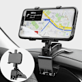 Pikkukuva 1 / 5: Auton puhelinteline 360 asteen kierto, kojelaudan matkapuhelintelineet Automaattinen auton puhelinteline GPS:lle ja 4-7 tuuman älypuhelimille
