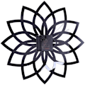 Miniatyrbild 3 av 5: Peach Lotus Träväggklocka Modern Mode Kreativ Blomma Vägg Logg Kvarts Klocka Tyst-B
