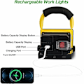 Miniatyrbillede 4 af 5: Genopladelig LED-projektør 30W 2500LM Byggeplads Projektør 6000mAh Trådløs LED-lys Udendørs LED-projektør Batteri Bærbar LED-projektør