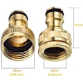 Miniatyrbillede 2 af 5: Stück Solid Messing Havehaneforbindelse, Messing Havehaneforbindelse Slange Adapter Gevindet Hane Adapter Hane Dyses Rustfri til Have Køkken