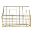 Miniatyrbillede 1 af 5: Nordisk stil jern kunst gitter opbevaringshylde bog holder tre-lags skrivebord bogreol hjem opbevaring dekoration (guld)