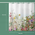 Miniatyrbillede 3 af 5: Bruseforhæng, Stof Bruseforhæng, Farverigt Blomstret Bruseforhæng - 72 B x 72 L med 12 Kroge til Hjemmet, Hoteller, Bruseforhæng til Badeværelse, Ba