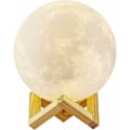 Miniatyrbillede 1 af 5: 3D Månelampe, ALED LIGHT LED Nattelys 3 Farver Touch Luna Lampe, 15cm/5.9inch Diameter, USB Genopladelig Måne Nattelys til Soveværelse Stue