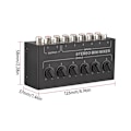 Miniatyrbild 1 av 5: CX600 Mini 6-kanals stereo passiv mixer, bärbar RCA-ljudmixer, 6 in 2 ut stereodistributör, volymkontroll