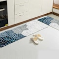 Pikkukuva 3 / 5: Liukumaton Keittiömatto Etupesualtaan Edessä, Geometrinen Kuvio, 2 Kpl Imuvaa Lattiamattoa Keittiöön, Pehmeä Juoksumatto 40 x 60+40 x 120cm(tyyli 1)-Fei Y