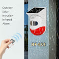 Miniatyrbild 2 av 5: 433 MHz Trådlös Solcellsdriven Utomhus Infraröd Alarm Allt-i-ett-maskin, 120 Db Alarm, Vattentät PIR Rörelsesensor, med Fjärrkontroll