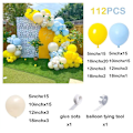 Miniatyrbild 4 av 5: Ballonggirlang Kit för Babyshower - Blå, Gul och Vit Dubbelfyllda Ballonger