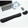 Miniatyrbillede 5 af 5: Keyboard Håndledsstøtte Sæt, Ergonomisk Mussemåtte med Håndledsstøtte Anti-Skrid Sikkerhedsmåtte Hukommelsesskum Mussemåtte Kontortilbehør til Computer, Bærbar (Sort)