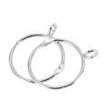 Pikkukuva 3 / 5: 60 kpl Hopeasormukset Verhoille Avattavat Suljettavat Verhokiinnikkeet Ruostumattomasta Metallista (3,8 cm)