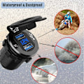 Miniatyrbillede 3 af 5: USB Hurtig Billader til Bil To QC3.0 USB Porte, 12V/24V 36W Vandtæt med LED Digital Voltmeter til Motorcykel, Campingvogn, Lastbil, Båd og Mere