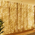 Miniatyrbilde 1 av 5: 100LED Lysgardin Varmt Hvit Lysgardin 3mx1m 8 USB Lysmoduser Fjernkontroll Lysgardin med Timer for Jul, Bryllup, Fødselsdag