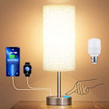 Miniatyrbilde 4 av 5: Nattbordlampe med berøringskontroll, skrivebordslampe med USB-C og USB-A ladeport, USB-lampe, lampeskjerm, studielampe, EU-plugg