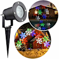 Miniatyrbillede 3 af 5: Juleprojektor LED Snefnug Lampe Vandafvisende Lys til Udendørs Indendørs Julefest Havebelysning Dekoration, Farvede Snefnug [Energiklasse A+]