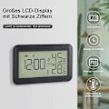 Miniatyrbild 2 av 5: Inomhus Hygrometer Termometer med Väckarklocka, LCD Digital Termometer, för Sovrum, Vardagsrum, Vinkällare (Svart)