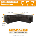 Miniatyrbillede 2 af 5: Havemøbelovertræk Ydre Hjørne, V-formet Møbelovertræk Beskyttelsesovertræk til Havemøbler, Vandafvisende Have Sofa Overtræk, 215x215x87cm
