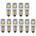 Miniatyrbild 1 av 5: 10 st E10 6V Kalla vita LED-lampor 5SMD 0.5W 50LM (Kallvit)