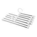 Miniatyrbillede 2 af 5: Justerbar bukseholder bøjle skab organizer skridsikker multi lag rustfrit stål justerbar bukser opbevaringsstativ pladsbesparende til jeans slips s