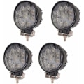 Miniatyrbillede 1 af 5: Pakke med 4 27W LED Arbejdslys Runde Arbejdslys Offroad Spotlight Floodlight Spotlight Floodlight Worklight til ATV SUV ATV Traktor Have 1755LM Sort