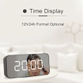 Miniatyrbillede 5 af 5: LED Digitalt Vækkeur Stort Tidstemperatur Display Spejl Snooze Bord Automatisk Elektroniske Ure Baggrundsbelysning (Sølv)
