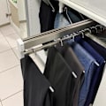Miniatyrbillede 2 af 5: Justerbar Tøjstativ Teleskopisk Stang Rustfrit Stål Push-Pull Garderobeskab Organizer til Garderobe Hængende Skabe 397mm