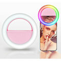Miniatyrbillede 2 af 5: Mini Clip-On Smartphone Selfie Lys Rgb Led Lys Stærk Skønhed Lampe Indbygget Genopladeligt Batteri til Smartphones Tablets Bærbare Computere, Pink, Sunny