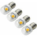 Miniatyrbillede 1 af 5: 4 stk. 3V 0,2W E10 LED-pære 5050 1SMD Hvid 3000K LED-erstatningspære Opgradering til forlygter Lommelygter Lommelygter