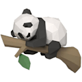 Pikkukuva 1 / 5: 3D-eläinpaperimalli, panda geometrisella puulla kodin sisustukseen, seinäkoristeluun, lasten koulutukseen, A