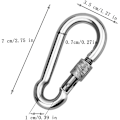 Miniatyrbillede 2 af 5: 2 stk. 304 rustfrit stål karabinhage, rustfrit stål skrue karabinhage, rustfrit stål karabinhage, til ophængning af reb, kæder, bælter, kabler