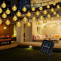 Miniatyrbilde 1 av 5: Solcelled Lyslenke for Utendørs, 100 LED Krystallkuler, Vanntett, for Utendørs/Innendørs, Hage, Balkong, Trær, Bryllup, Fester, Jul (Varmt Hvitt)