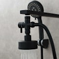 Miniatyrbilde 2 av 5: Treveisventil, messing avstengningsventil G 1/2, avstengningsventil for dusj, dusj, baderom, svart, DSF007C