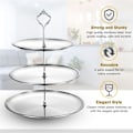 Miniatyrbillede 3 af 4: Kage Stativer Cupcake Holder Multi-Tier Rustfrit Stål Serveringsbakker 3 Bord Display Tallerkener