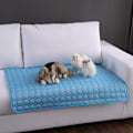 Miniatyrbillede 2 af 4: Hundekølemadras, Is Sølv Kølemadras, Åndbar Mesh Is Silke Selvventilerende Kæledyrsmadras Pude til Små og Mellemstore Hunde eller Katte XL-100×7