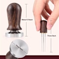Miniatyrbillede 2 af 5: 51 mm kaffemåler og pisker sæt, kalibreret fjederbelastet tamper med træhåndtag og premium rustfrit stål base