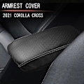 Miniatyrbild 4 av 5: Bilfiber Center Console Cover Armrest Box Läderskyddsplatta för 2021 2022 RHD C