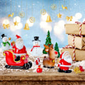 Miniatyrbild 4 av 5: 11 Julminiatyrer Julgransprydnader, Jultomtefigurer, Mini Dekorativa Hartsfigurer, Jultomte, Julgranar, Snögubbe, för Julbord