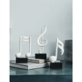 Miniatyrbillede 3 af 5: 3 stk. Dekoration Figur Skulptur Musik Note Statue Moderne Musik Kunst til Jul Klaver Fødselsdag Gave Resin Hvid