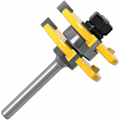 Pikkukuva 5 / 5: 6MM Varren Kiinnitys Uritettu ja Ura-Kutterisetti 3 Hampainen T-Muotoinen Puunleikkaustyökalu (6MM)