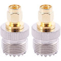 Miniatyrbillede 1 af 5: 2X Sma Han Til Uhf So239 So-239 Rf Adapter Til Jumper Forbindelse Forbindelse -259 Guld