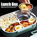 Miniatyrbild 5 av 5: Lunchbox i Rostfritt Stål, Bärbar Bentobox med 4 Fack, Matförvaringsbehållare för Student och Vuxen