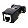 Miniatyrbilde 3 av 5: RJ45 til RS232-adapter, seriell port DB9 9-pin hann til RJ45 hunn Cat. 5e/6 Ethernet LAN-utvidelsesadapter, 2 stk. (hann+hunn)
