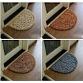 Miniatyrbillede 3 af 3: Halvcirkel bademåtte, blød absorberende chenille fuzzy badekar måtte skridsikker tæpper halv måne bademåtte til badekar maskinvaskbar -Lilla-40 x 60-