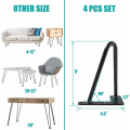 Miniatyrbillede 4 af 5: Hårnålsben 15cm Sæt af 4, DIY Metalmøbelben Ideel til Spisebord, Skrivebord, Century Modern Style (15cm, Sort)