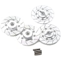 Pikkukuva 1 / 5: 4 kpl jarrulevyä, metalliset vanteen reunat, metalliset kuusikulmaiset sovittimet, 12 mm, 1/10 Sakura D4 -maantieajokilpailuun tarkoitettuun RC-autoon, hopea